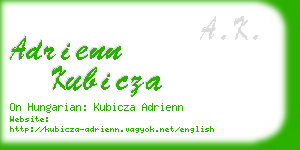 adrienn kubicza business card
